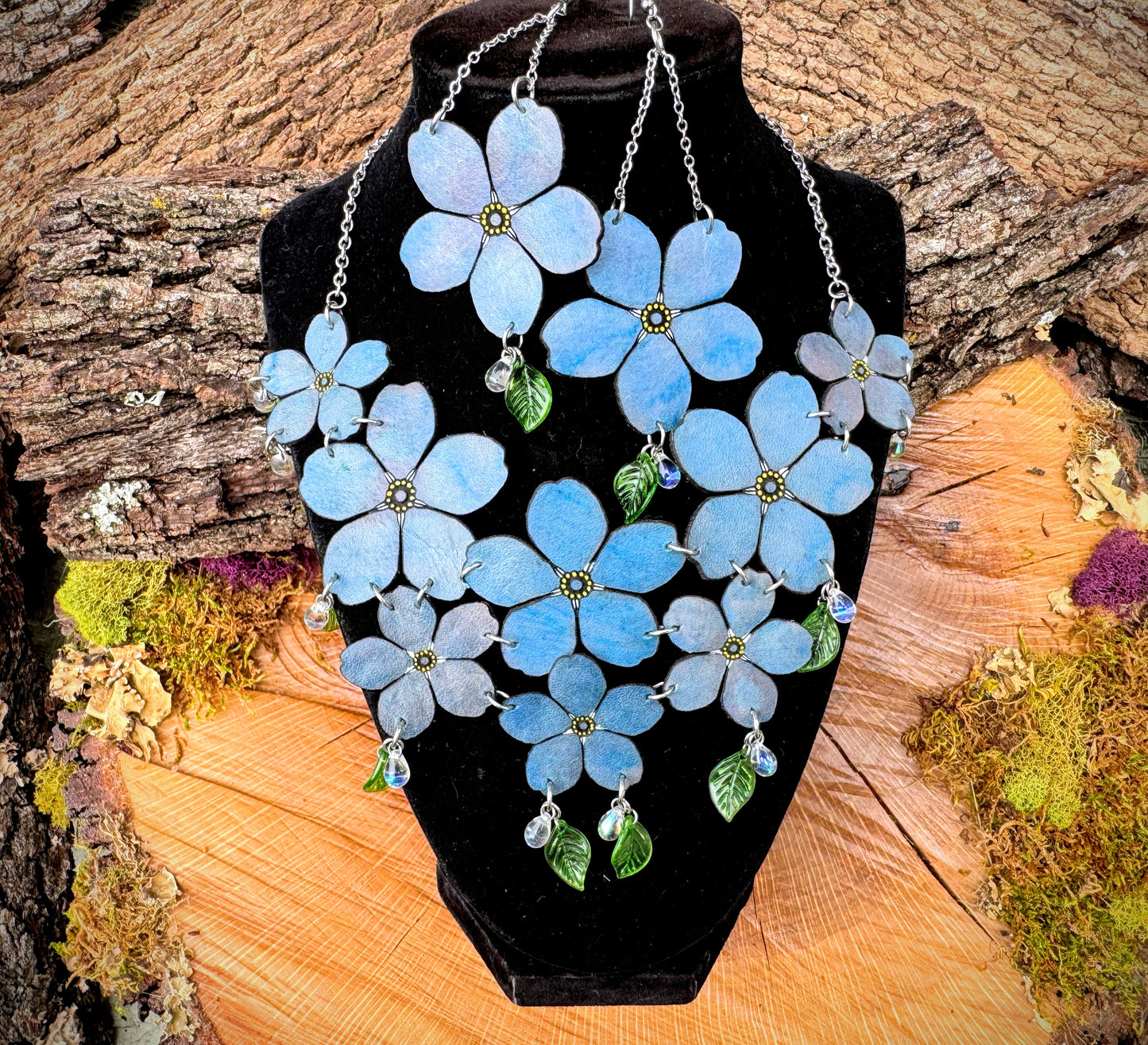 Forget-Me-Not Necklace and Earring Set